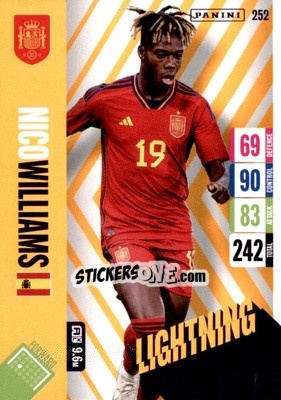 Sticker Nico Williams - England 2024 Tournament Edition. Adrenalyn XL
 n. 252 - Panini