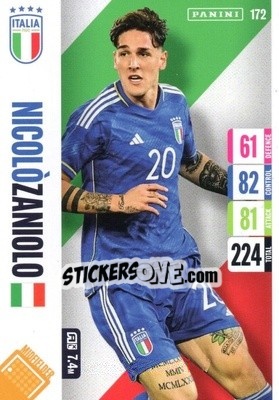 Sticker Nicolo Zaniolo - England 2024 Tournament Edition. Adrenalyn XL
 n. 172 - Panini