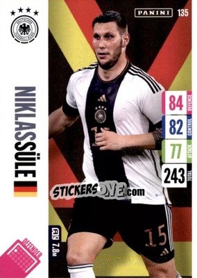 Sticker Niklas Süle - England 2024 Tournament Edition. Adrenalyn XL
 n. 135 - Panini