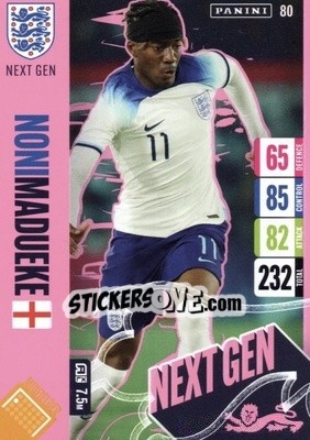 Sticker Noni Madueke - England 2024 Tournament Edition. Adrenalyn XL
 n. 80 - Panini