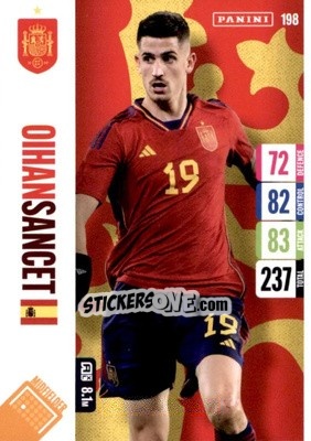 Sticker Oihan Sancet - England 2024 Tournament Edition. Adrenalyn XL
 n. 198 - Panini