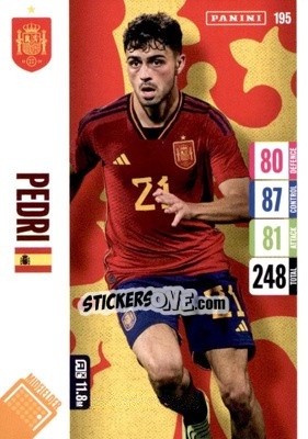 Sticker Pedri - England 2024 Tournament Edition. Adrenalyn XL
 n. 195 - Panini