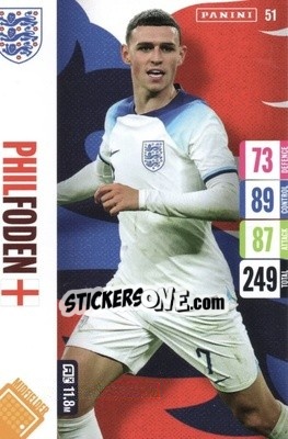 Sticker Phil Foden - England 2024 Tournament Edition. Adrenalyn XL
 n. 51 - Panini