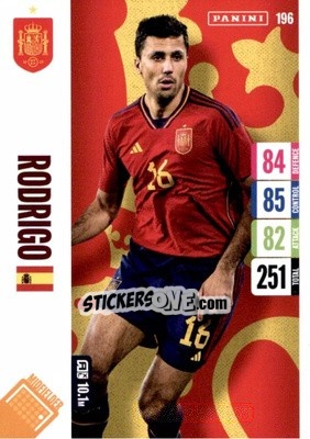 Sticker Rodrigo - England 2024 Tournament Edition. Adrenalyn XL
 n. 196 - Panini