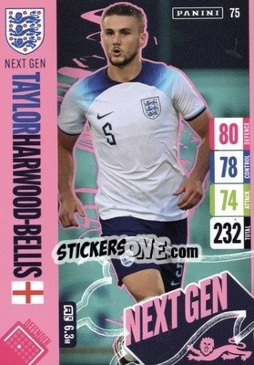 Sticker Taylor Harwood-Bells - England 2024 Tournament Edition. Adrenalyn XL
 n. 75 - Panini