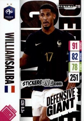 Sticker William Saliba - England 2024 Tournament Edition. Adrenalyn XL
 n. 219 - Panini
