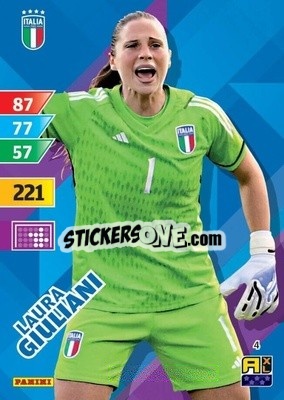 Figurina Laura Giuliani - Azzurri 2024. Adrenalyn XL
 n. 4 - Panini