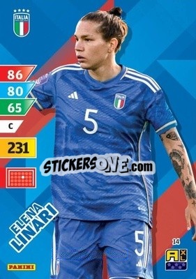 Sticker Elena Linari - Azzurri 2024. Adrenalyn XL
 n. 14 - Panini