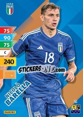 Sticker Nicolò Barella - Azzurri 2024. Adrenalyn XL
 n. 21 - Panini