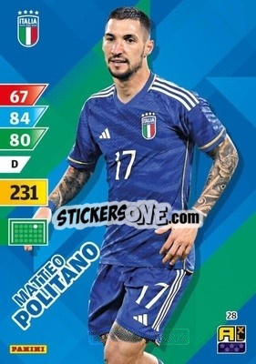 Sticker Matteo Politano - Azzurri 2024. Adrenalyn XL
 n. 28 - Panini