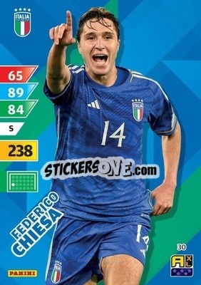 Sticker Federico Chiesa - Azzurri 2024. Adrenalyn XL
 n. 30 - Panini