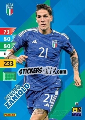 Sticker Nicolò Zaniolo - Azzurri 2024. Adrenalyn XL
 n. 31 - Panini