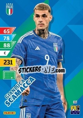 Sticker Gianluca Scamacca - Azzurri 2024. Adrenalyn XL
 n. 36 - Panini