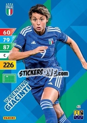 Cromo Valentina Giacinti - Azzurri 2024. Adrenalyn XL
 n. 42 - Panini