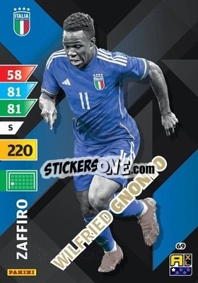 Figurina Wilfried Gnonto - Azzurri 2024. Adrenalyn XL
 n. 69 - Panini