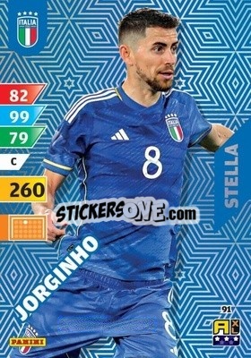 Sticker Jorginho - Azzurri 2024. Adrenalyn XL
 n. 91 - Panini