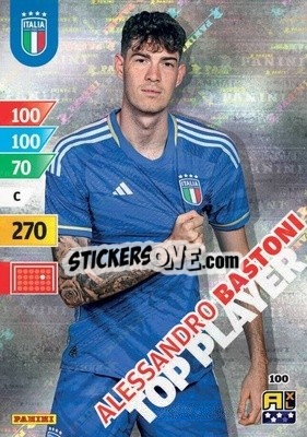 Sticker Alessandro Bastoni - Azzurri 2024. Adrenalyn XL
 n. 100 - Panini