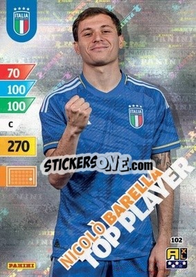 Sticker Nicolò Barella - Azzurri 2024. Adrenalyn XL
 n. 102 - Panini