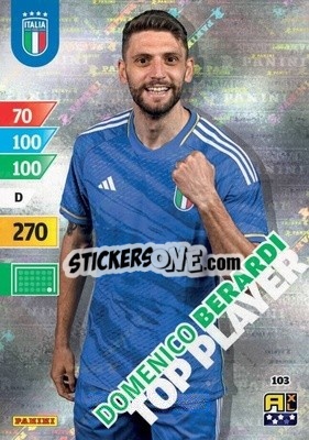 Sticker Domenico Berardi - Azzurri 2024. Adrenalyn XL
 n. 103 - Panini