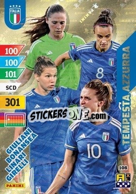 Sticker Giuliani / Linari / Bonansea / Girelli - Azzurri 2024. Adrenalyn XL
 n. 108 - Panini