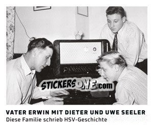 Sticker Vater Erwin mit Dieter und Uwe Seeler - 11 Freunde - Fussball Klassiker - Juststickit