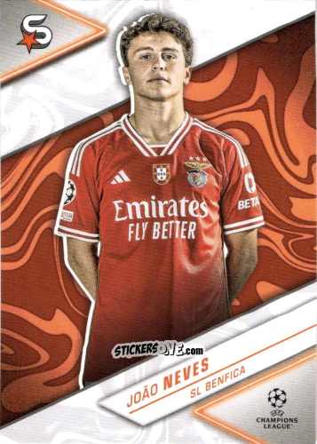 Sticker João Neves - UEFA Club Competitions Superstars 2023-2024
 n. 178 - Topps