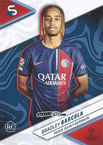 Figurina Bradley Barcola - UEFA Club Competitions Superstars 2023-2024
 n. 180 - Topps