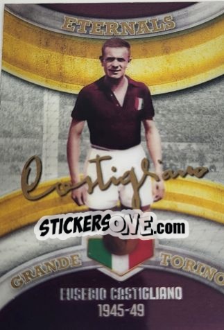 Sticker EUSEBIO CASTIGLIANO - GRANDE TORINO & GRANATA HEROES
 n. 6 - Mundicromo