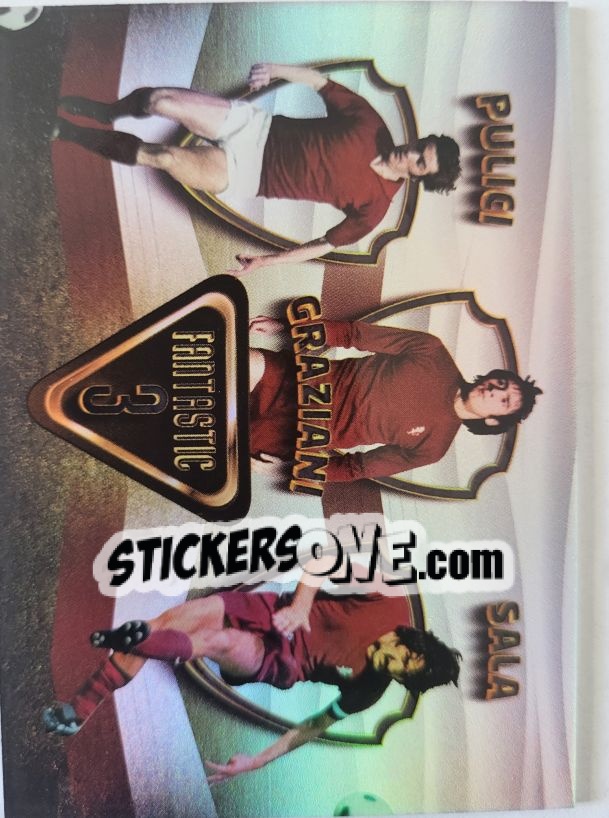 Sticker PAOLO PULICI / FRANCESCO GRAZIANI / CLAUDIO SALA - GRANDE TORINO & GRANATA HEROES
 n. 46 - Mundicromo