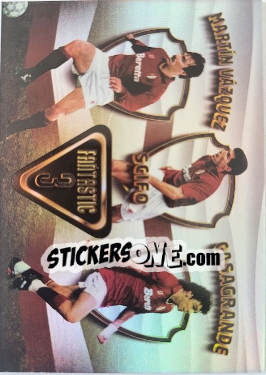 Sticker RAFAEL MARTIN VASQUEZ / VINCENZO SCIFO / WALTER CASAGRANDE - GRANDE TORINO & GRANATA HEROES
 n. 47 - Mundicromo