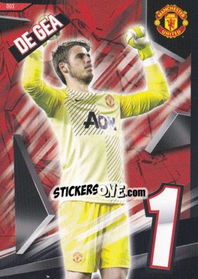 Sticker David De Gea - Manchester United 2013-2014. Trading Cards n. 3 - Panini