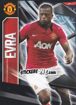 Sticker Patrice Evra - Manchester United 2013-2014. Trading Cards n. 7 - Panini