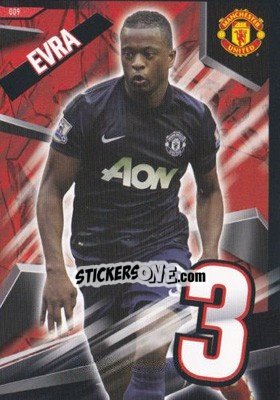 Sticker Patrice Evra - Manchester United 2013-2014. Trading Cards n. 9 - Panini
