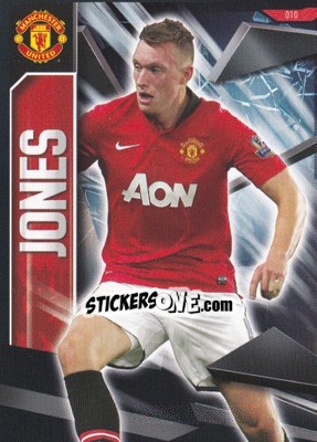 Sticker Phil Jones - Manchester United 2013-2014. Trading Cards n. 10 - Panini