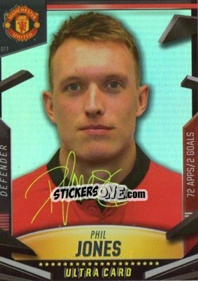 Sticker Phil Jones - Manchester United 2013-2014. Trading Cards - Panini