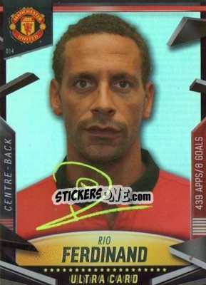 Sticker Rio Ferdinand - Manchester United 2013-2014. Trading Cards n. 14 - Panini