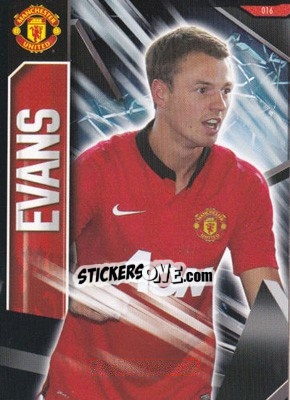Sticker Jonny Evans - Manchester United 2013-2014. Trading Cards n. 16 - Panini