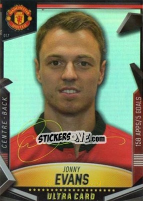 Sticker Jonny Evans - Manchester United 2013-2014. Trading Cards n. 17 - Panini