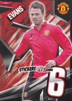Sticker Jonny Evans - Manchester United 2013-2014. Trading Cards n. 18 - Panini