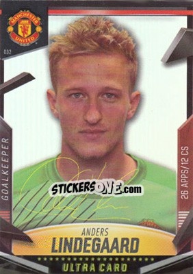 Sticker Anders Lindegaard - Manchester United 2013-2014. Trading Cards n. 32 - Panini