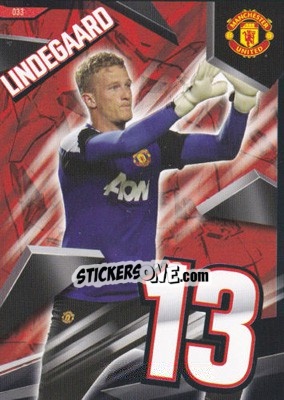 Sticker Anders Lindegaard - Manchester United 2013-2014. Trading Cards n. 33 - Panini
