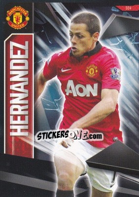 Sticker Javier Hernandez - Manchester United 2013-2014. Trading Cards n. 34 - Panini