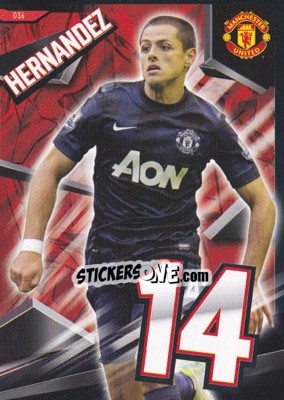Sticker Javier Hernandez - Manchester United 2013-2014. Trading Cards n. 36 - Panini