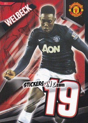 Sticker Danny Welbeck - Manchester United 2013-2014. Trading Cards n. 51 - Panini