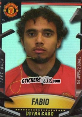 Sticker Fabio da Silva - Manchester United 2013-2014. Trading Cards n. 56 - Panini