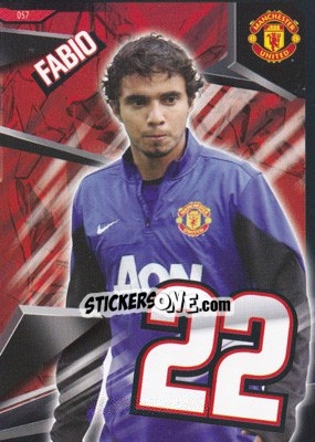 Sticker Fabio da Silva - Manchester United 2013-2014. Trading Cards n. 57 - Panini