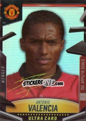 Sticker Antonio Valencia - Manchester United 2013-2014. Trading Cards n. 65 - Panini
