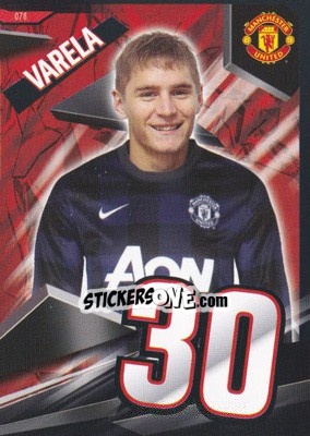 Sticker Guillermo Varela - Manchester United 2013-2014. Trading Cards - Panini