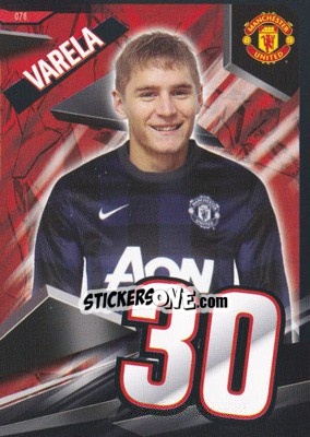 Figurina Guillermo Varela - Manchester United 2013-2014. Trading Cards n. 78 - Panini