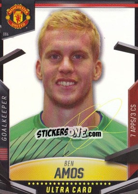 Sticker Ben Amos - Manchester United 2013-2014. Trading Cards n. 86 - Panini